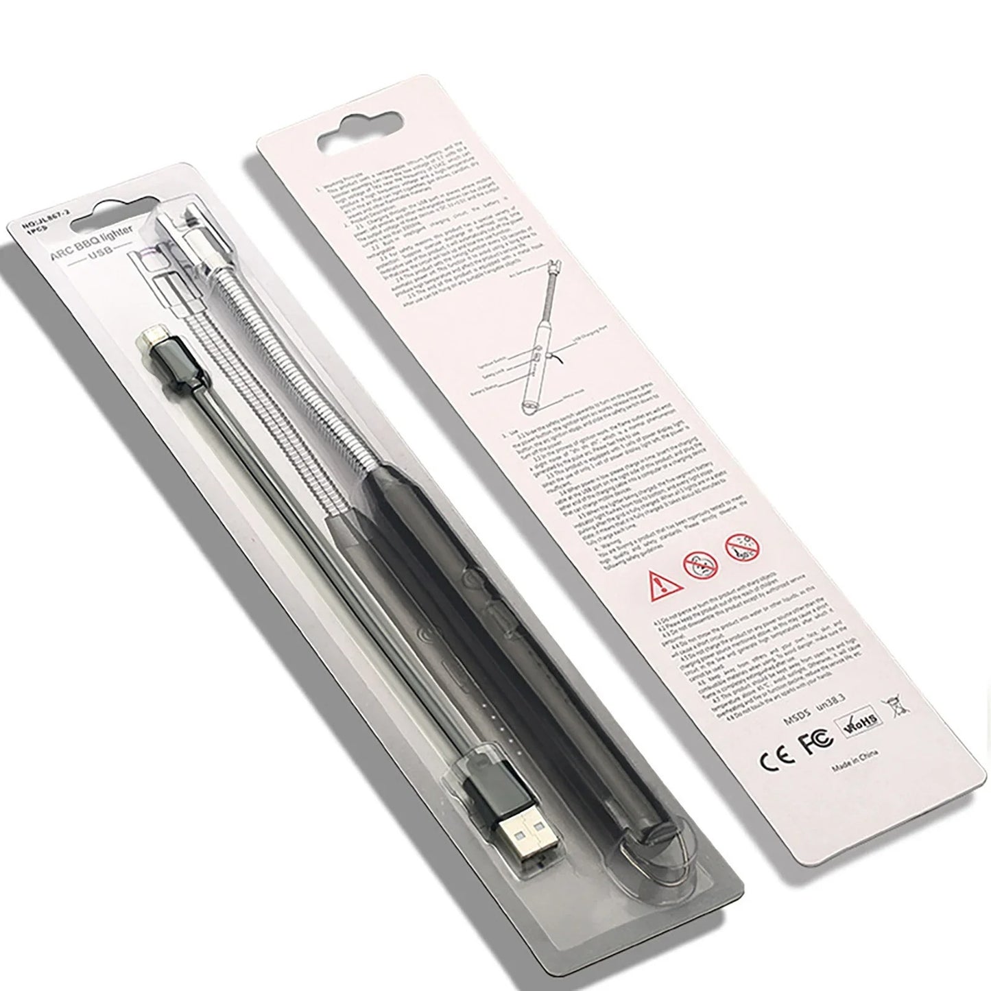 360° Outdoor Kitchen Lighter – USB Rechargeable Electronic Arc Lighter with Flexible Neck, Safety Lock. (Random Colors)